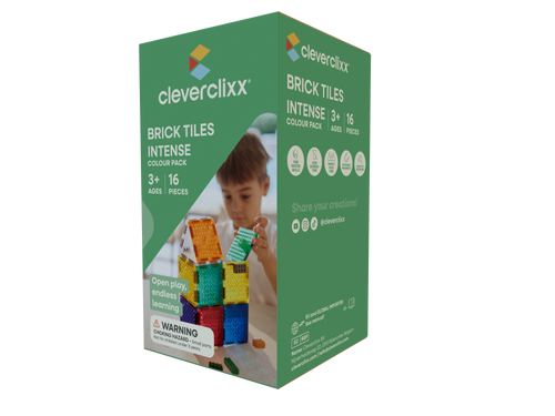 Cleverclixx Brick Tiles Pack Intense - piastrelle magnetiche mattoncino - 16 pezzi - foto 1