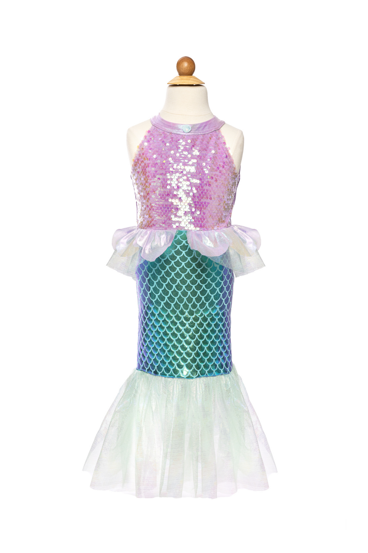 Great Pretenders Abito Sirena viola e verde acqua con paillettes - foto 1