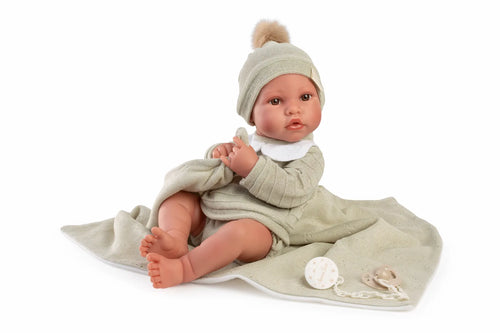 Antonio Juan Bambolotto Neonato Erik con copertina verde 42 cm - foto 1