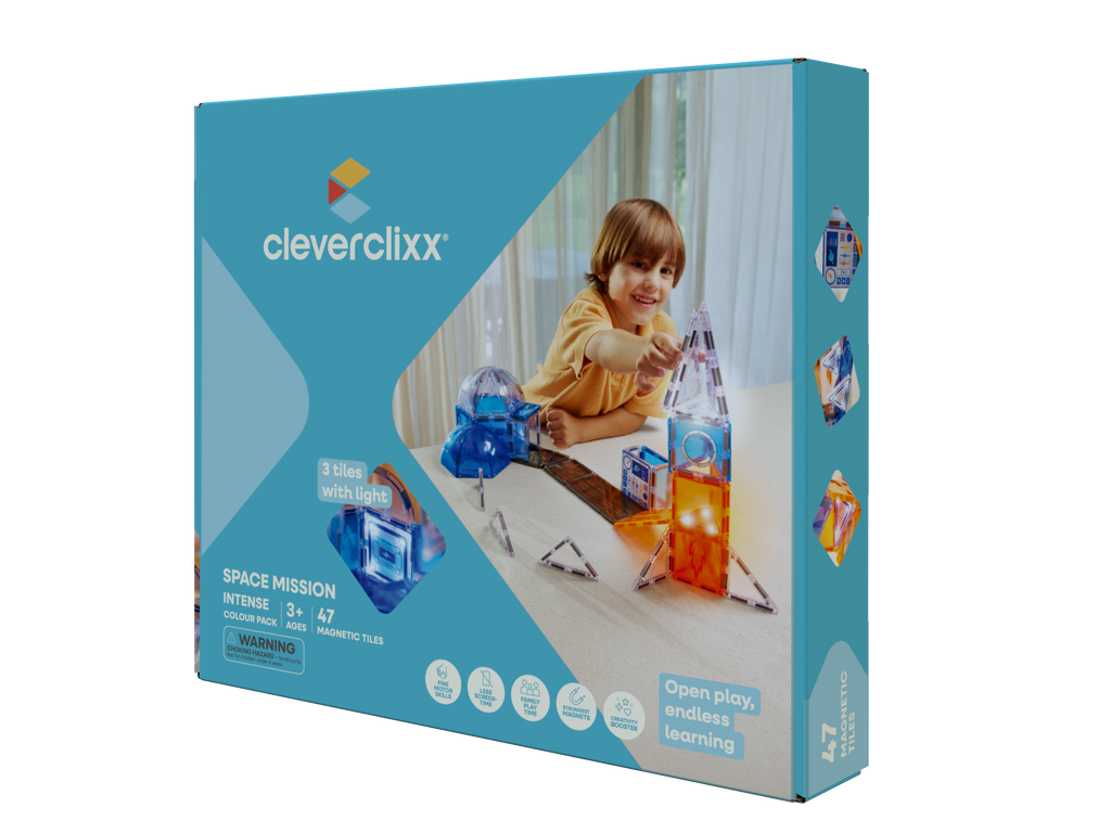 Cleverclixx Space Mission Pack - piastrelle magnetiche spazio - 47 pezzi - foto 1