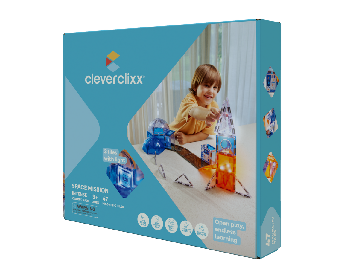 Cleverclixx Space Mission Pack - piastrelle magnetiche spazio - 47 pezzi - foto 1