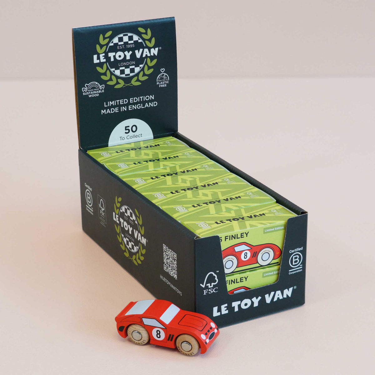 Le Toy Van No. 4 Finley - auto da corsa in legno Classic Car Collection - foto 6