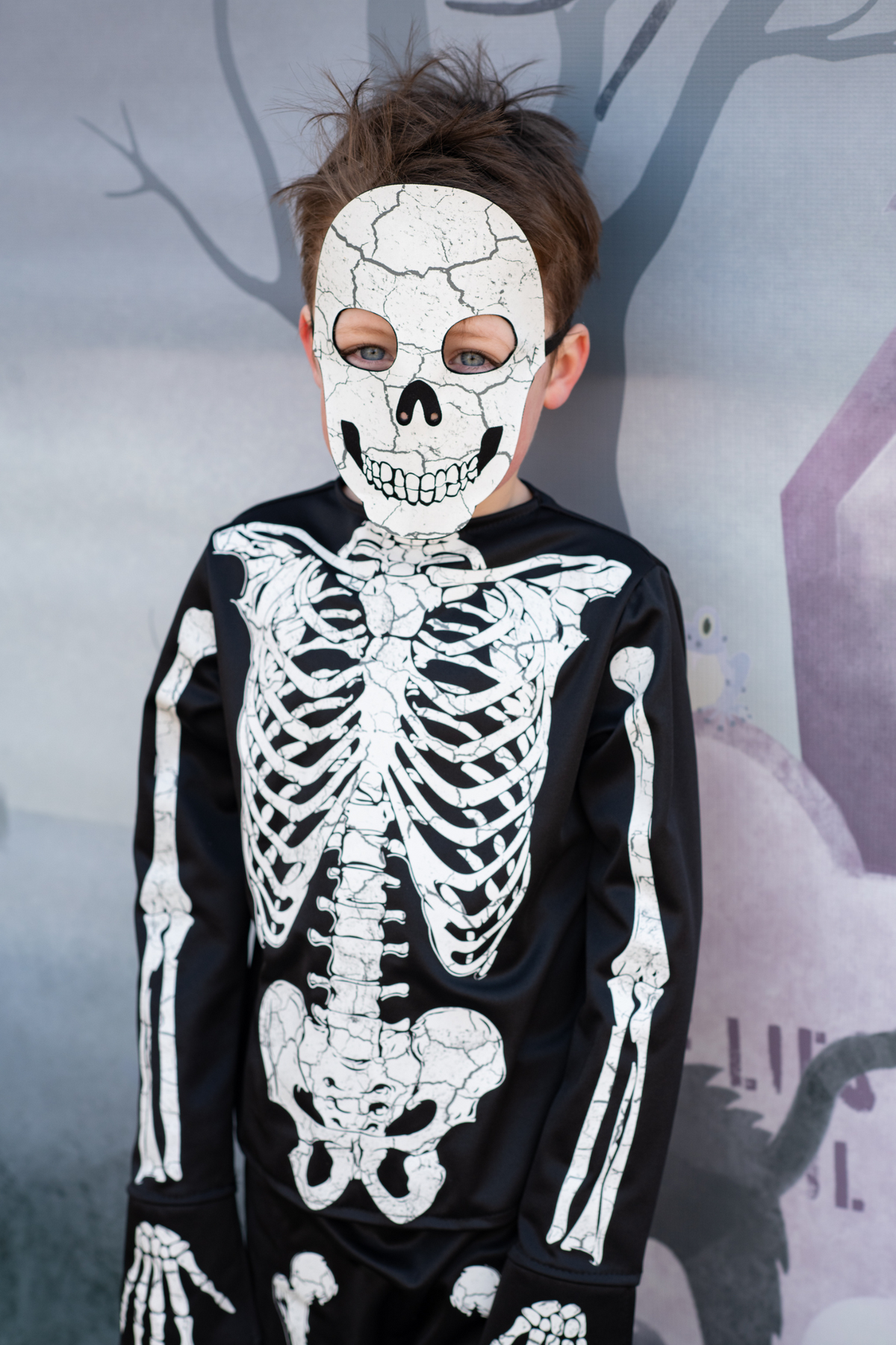 Great Pretenders Costume Scheletro fosforescente con maglia, pantaloni e maschera - foto 1