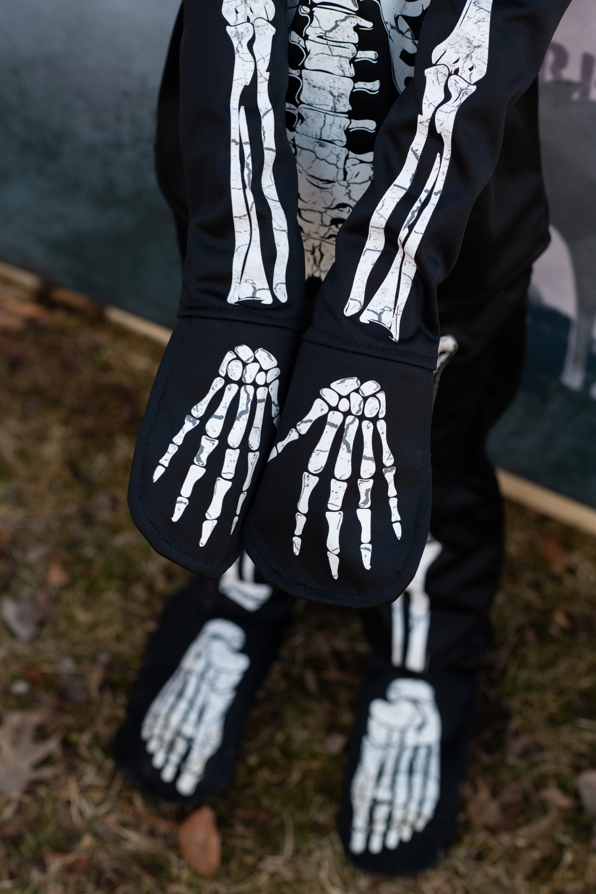 Great Pretenders Costume Scheletro fosforescente con maglia, pantaloni e maschera - foto 5