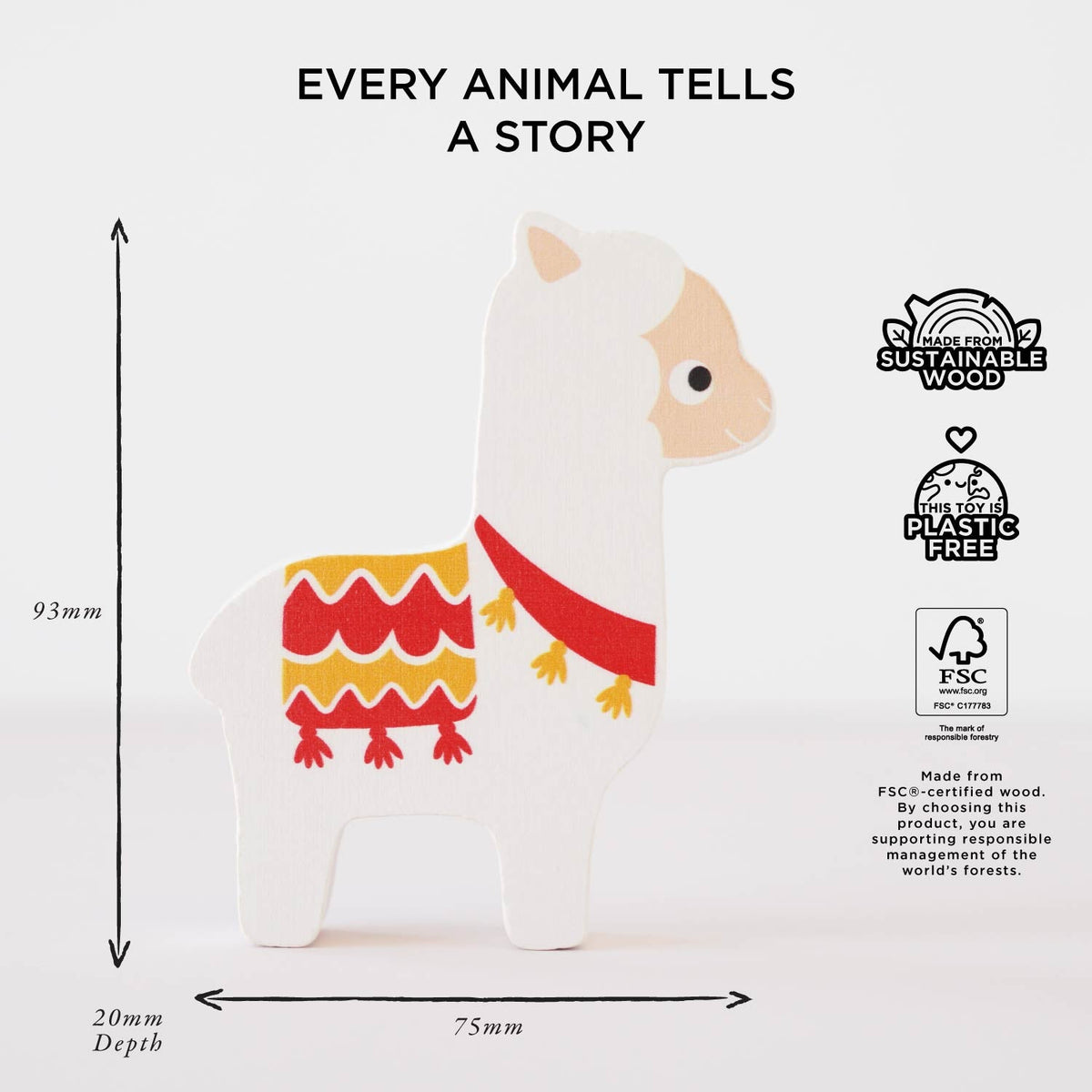 Le Toy Van Animali delle Ande in legno da impilare con sacchetto - foto 5
