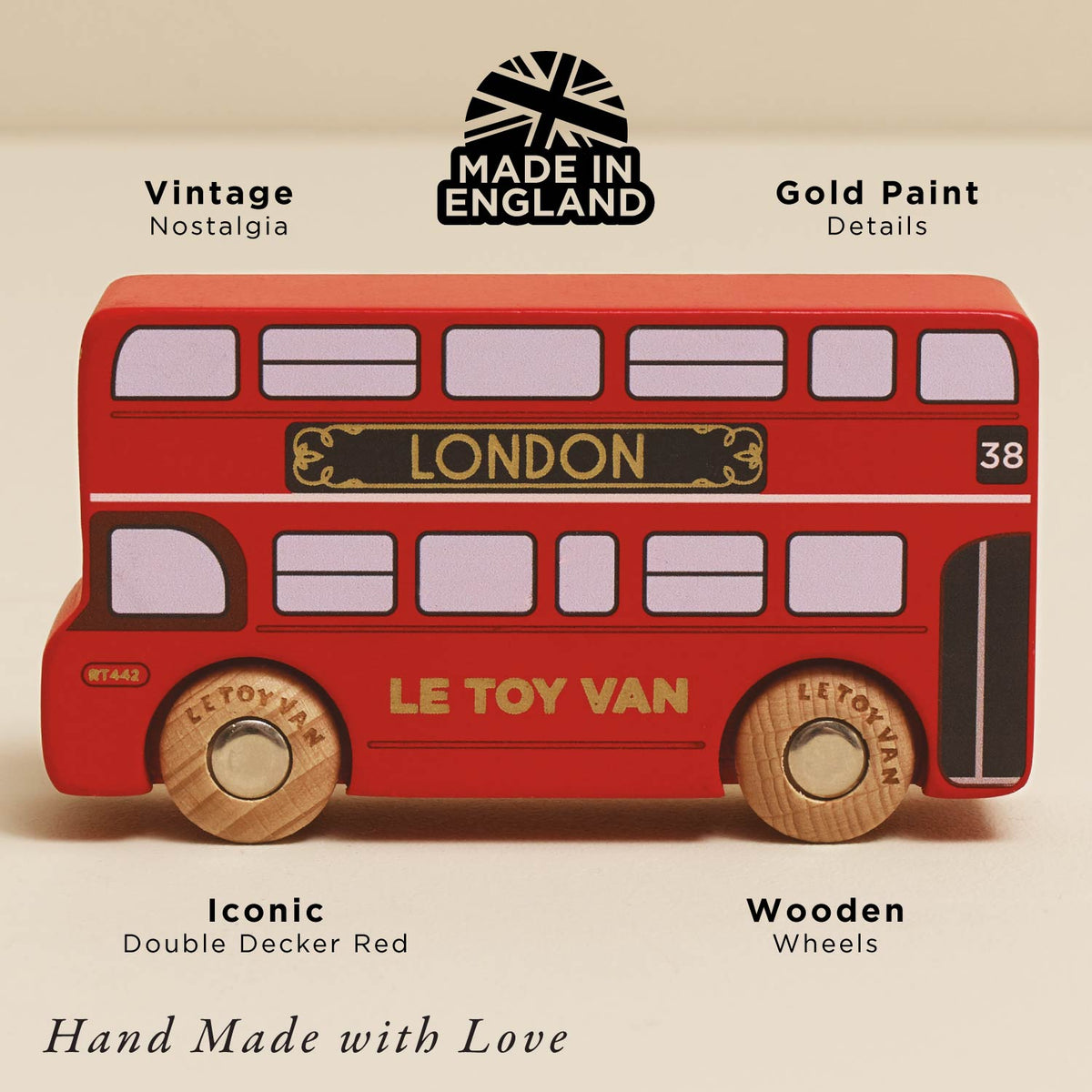 Le Toy Van No. 46 Ben autobus di Londra in legno - Made in UK - foto 2