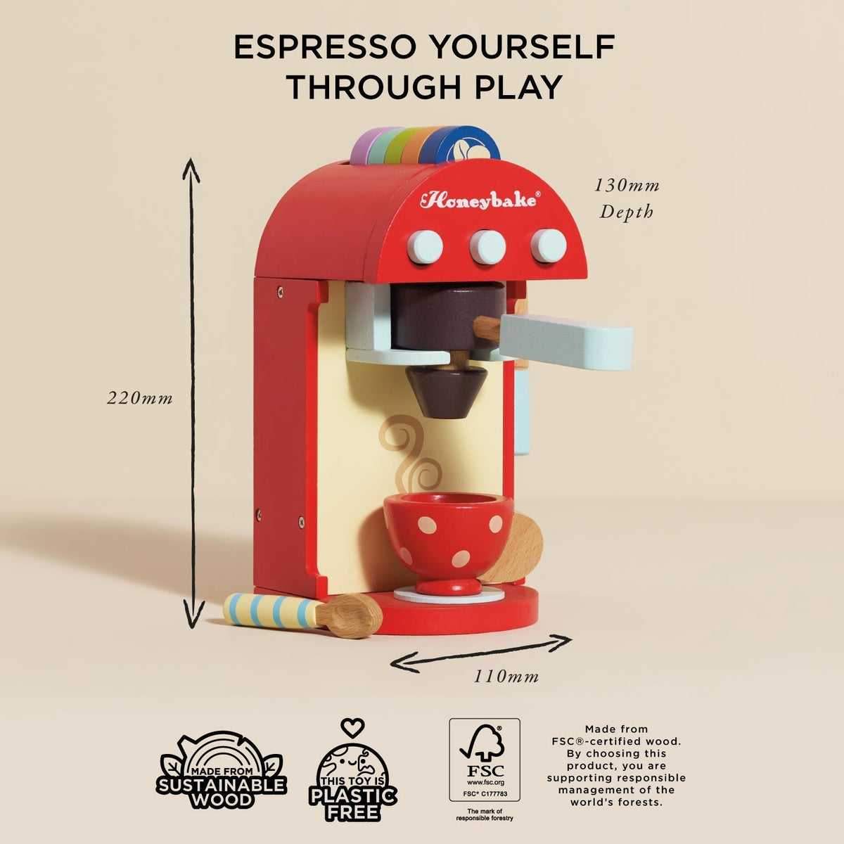Le Toy Van Macchina del caffè in legno con tazza - foto 4