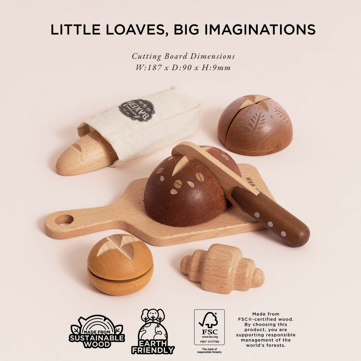 Le Toy Van Set pane artigianale con coltello e tagliere in legno - foto 5