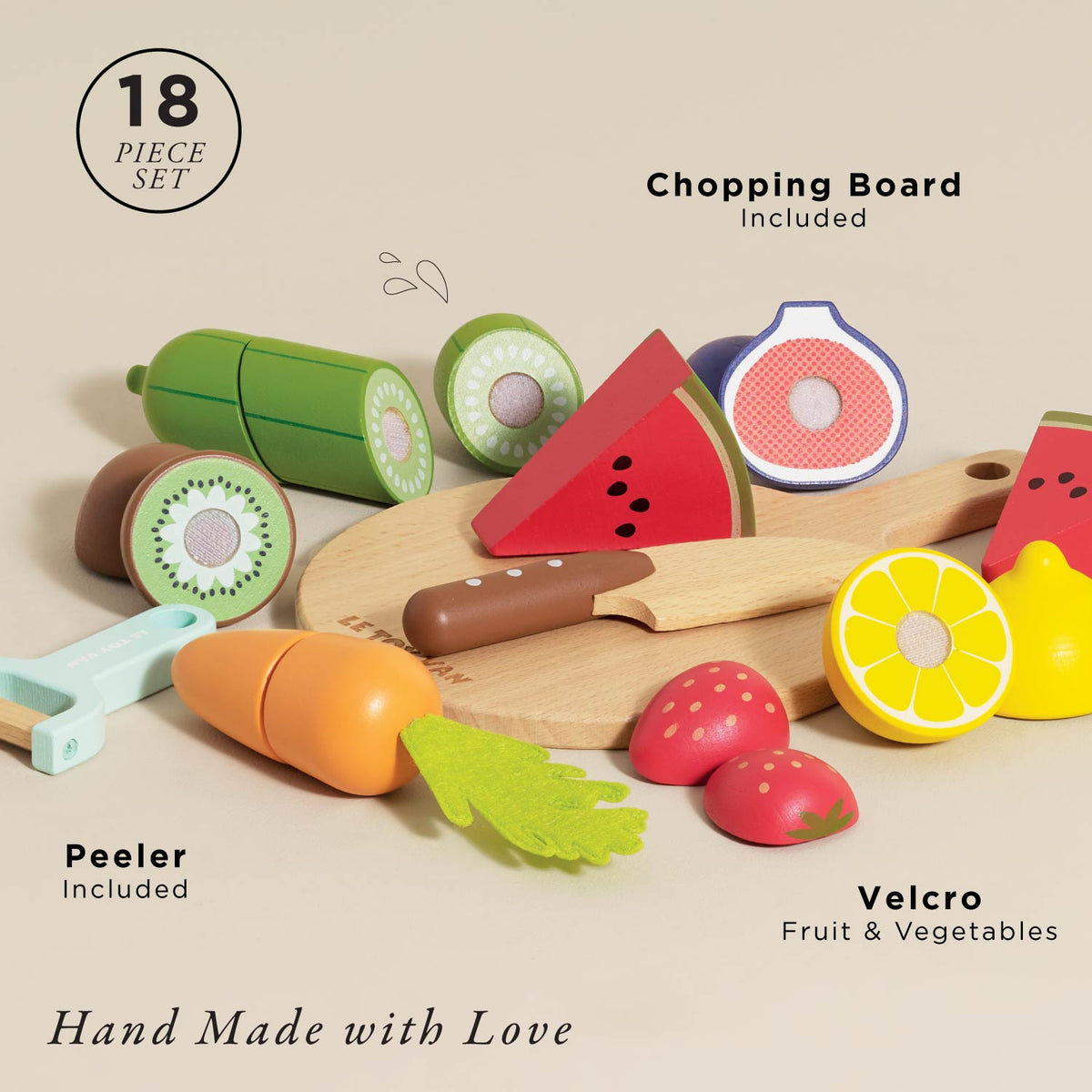 Le Toy Van Tagliere con frutta e verdura da tagliare in legno - foto 2