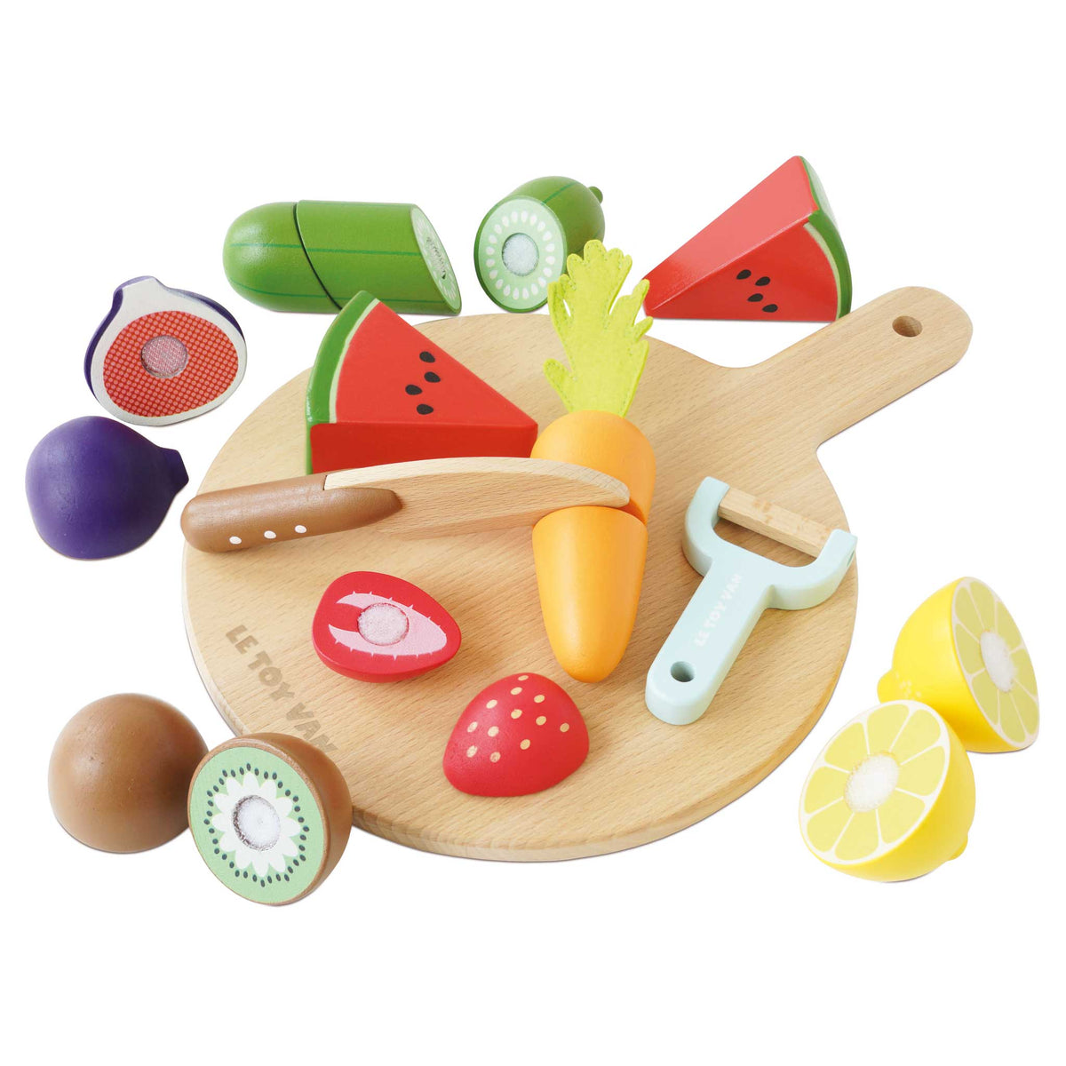 Le Toy Van Tagliere con frutta e verdura da tagliare in legno - foto 1